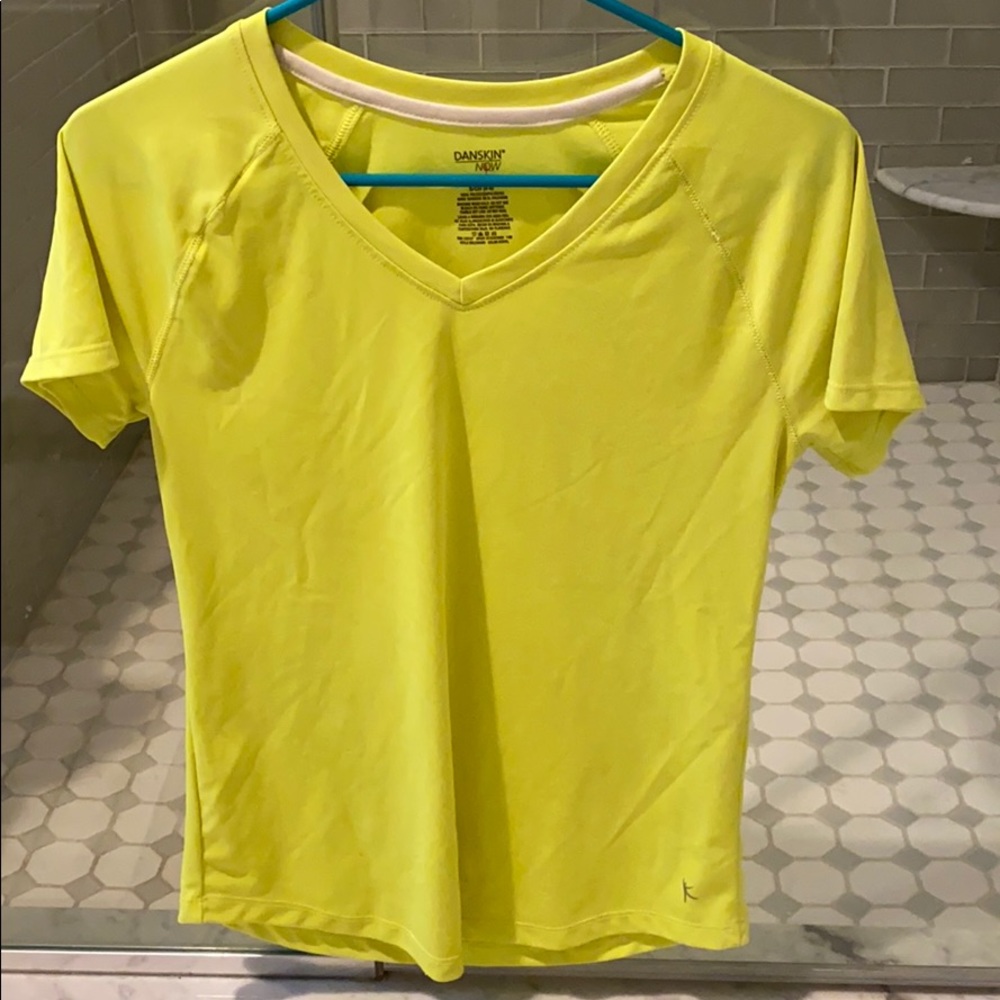 Danskin Now Neon Yellow Athletic Shirt